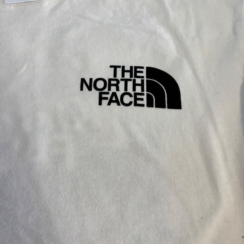 The North Face Circular Design Long Sleeve Mountain Graphic T-Shirt Cream Small - Picture 5 of 7